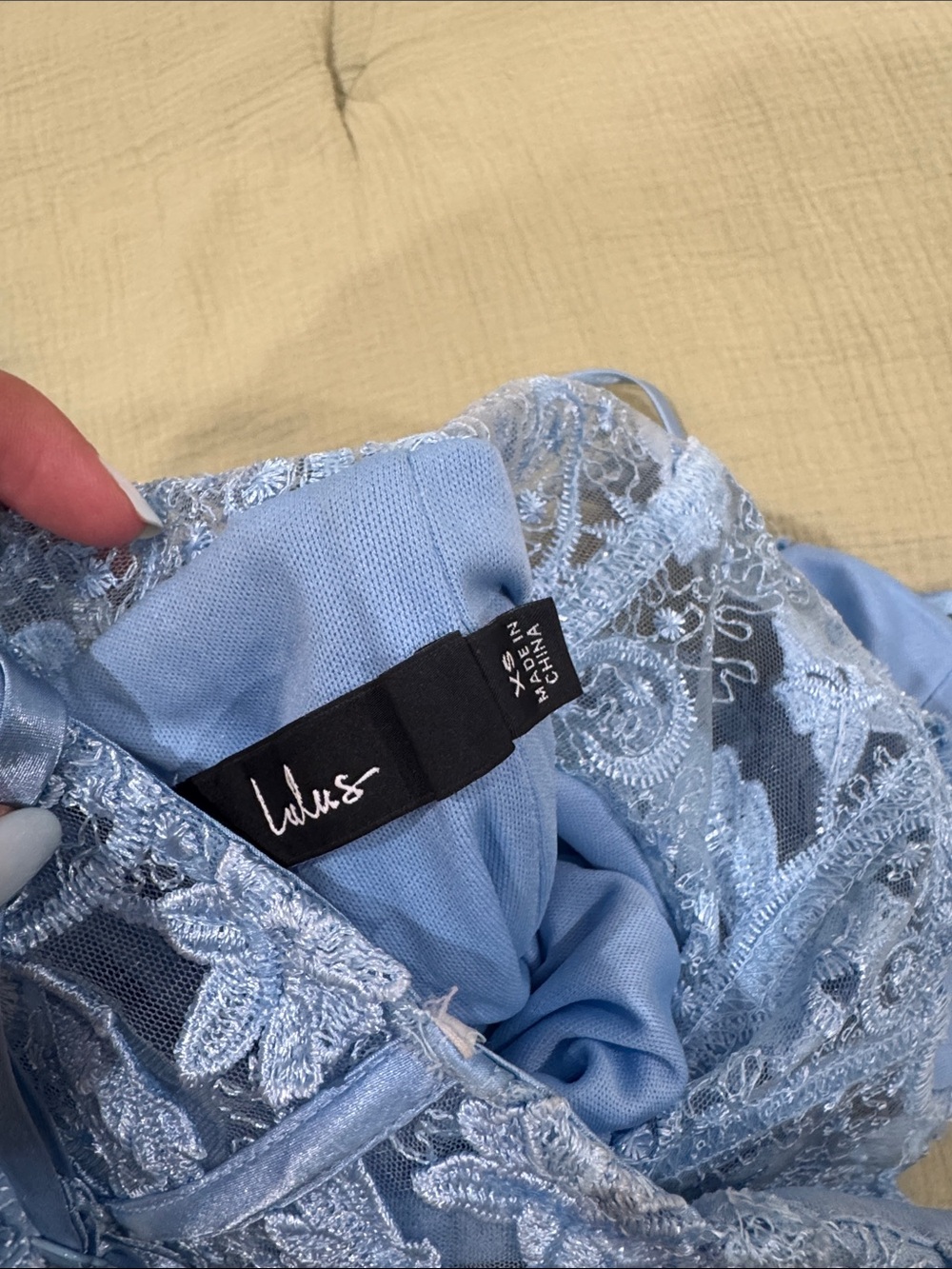 Lulu's Light Blue Lace Embroidered Dress - Picture 2 of 4
